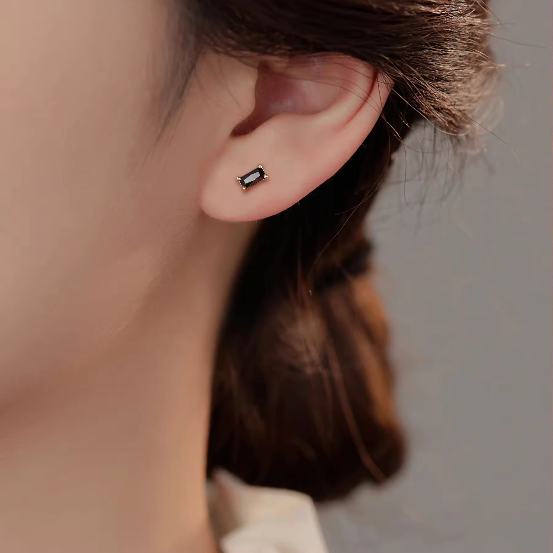 Pia 14k Rose Gold Black Onyx Earrings