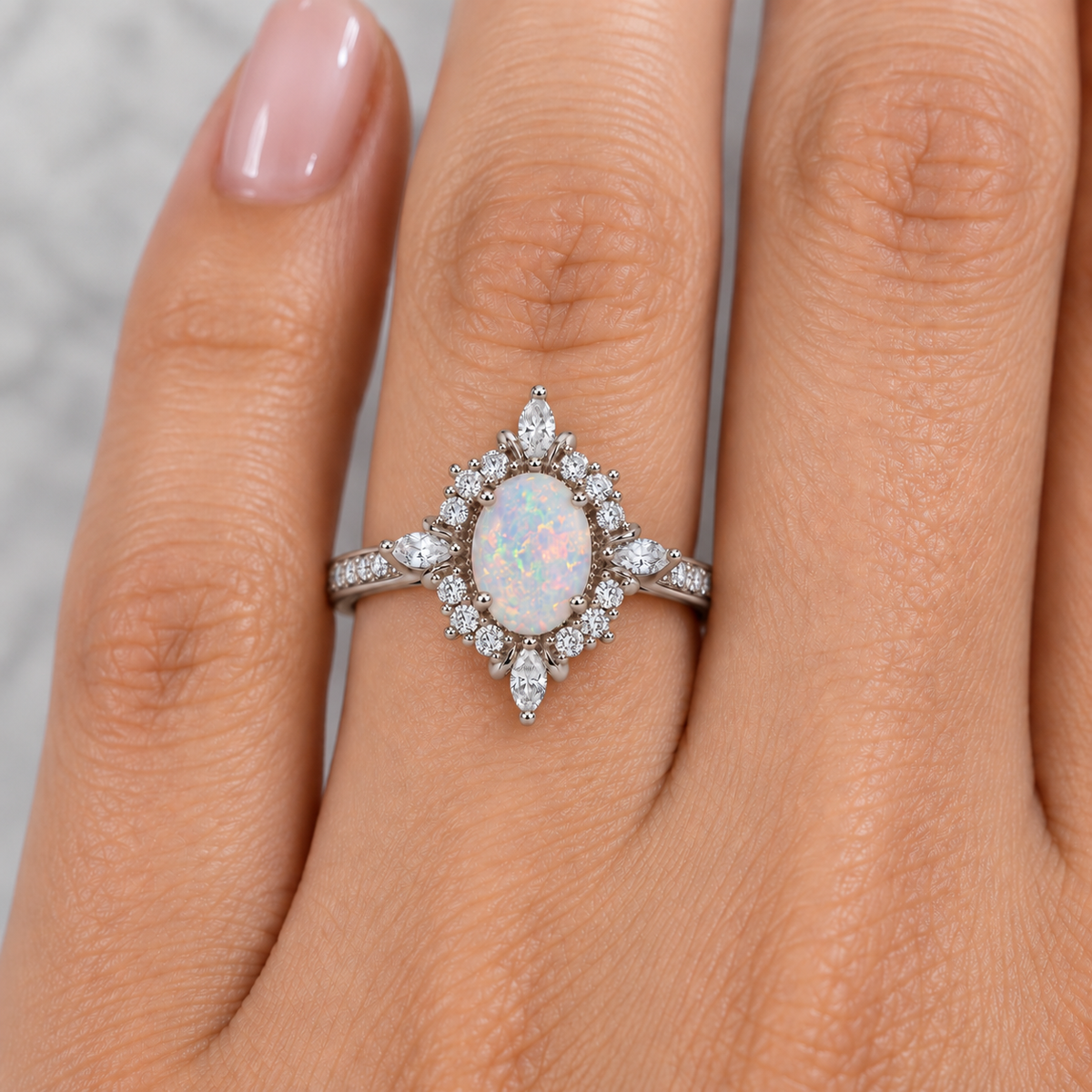 Mia Opal Ring Rose Gold