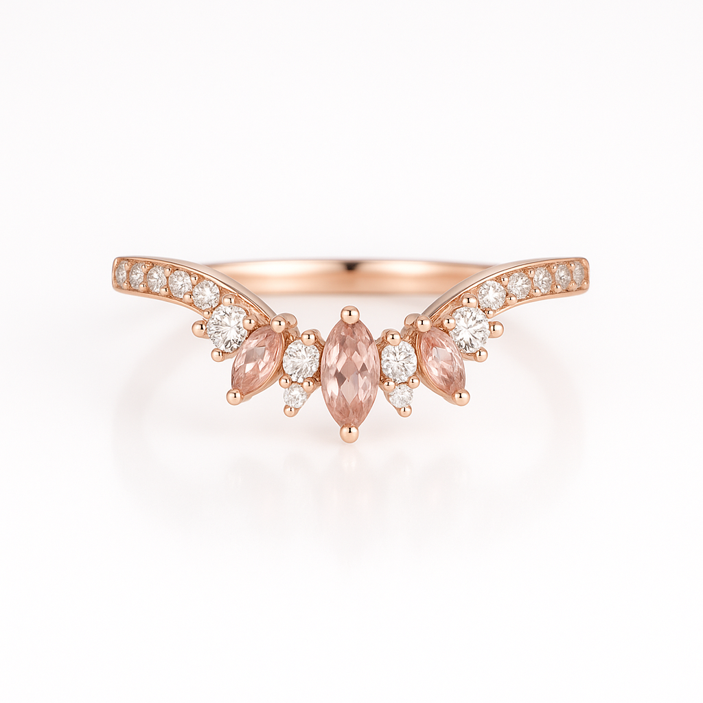 Noah Curved Morganite Stacking Band