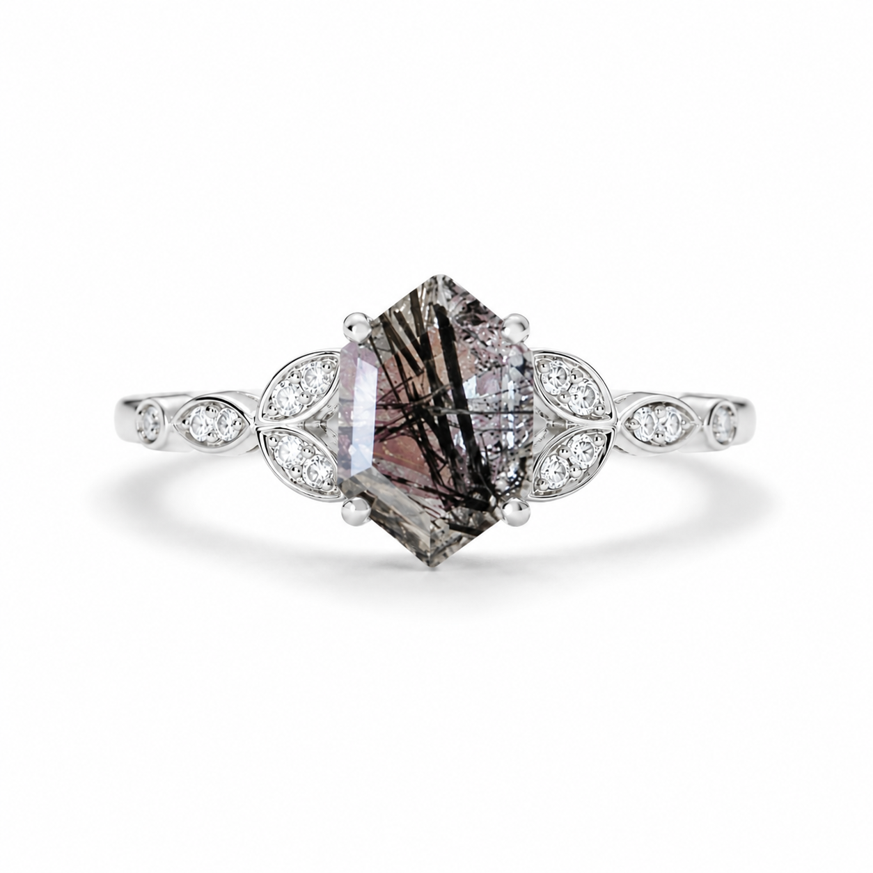 Gin Black Rutilated Quartz Ring