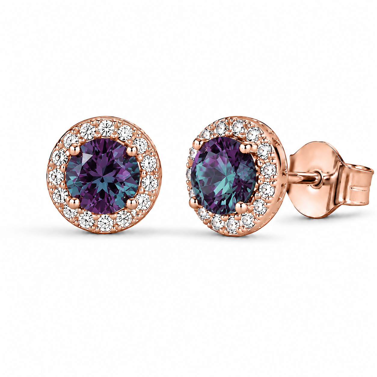 Jia Alexandrite Earrings Rose Gold