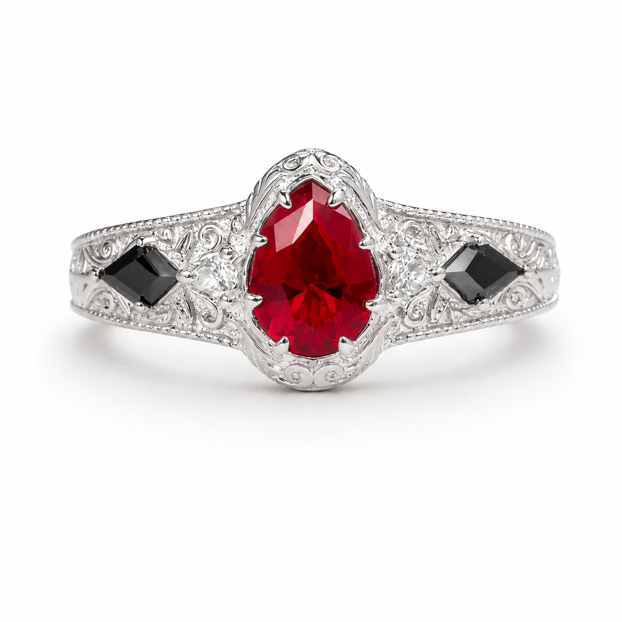 Carmilla Ruby & Moissanite Black Onyx Ring