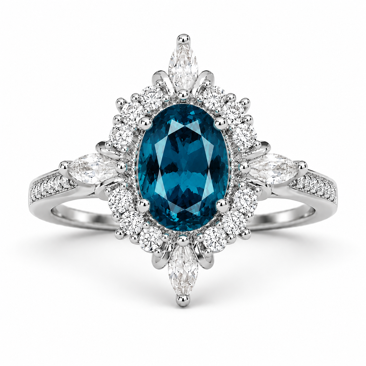 Mia London Blue Topaz Ring Sterling Silver