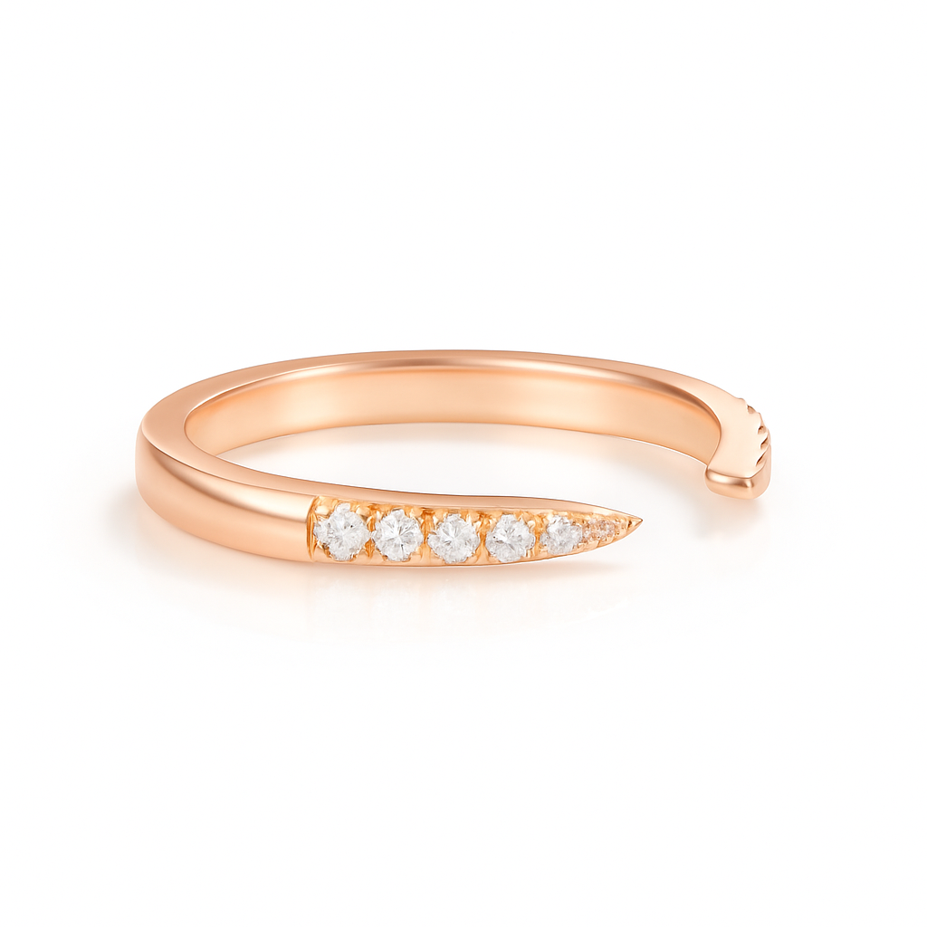 Esi Open Moissanite Band Rose Gold