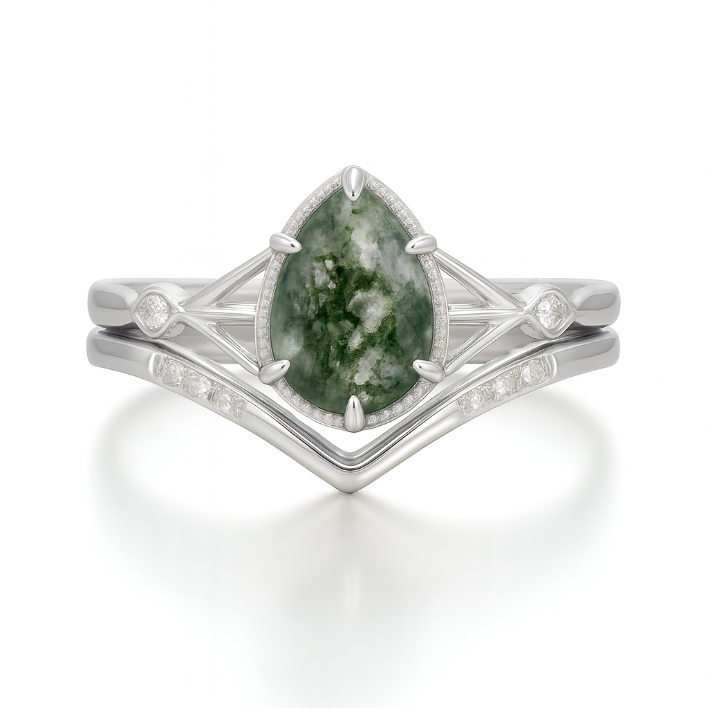 Emily Moss Agate Quartz Ring Set Sterling Silver