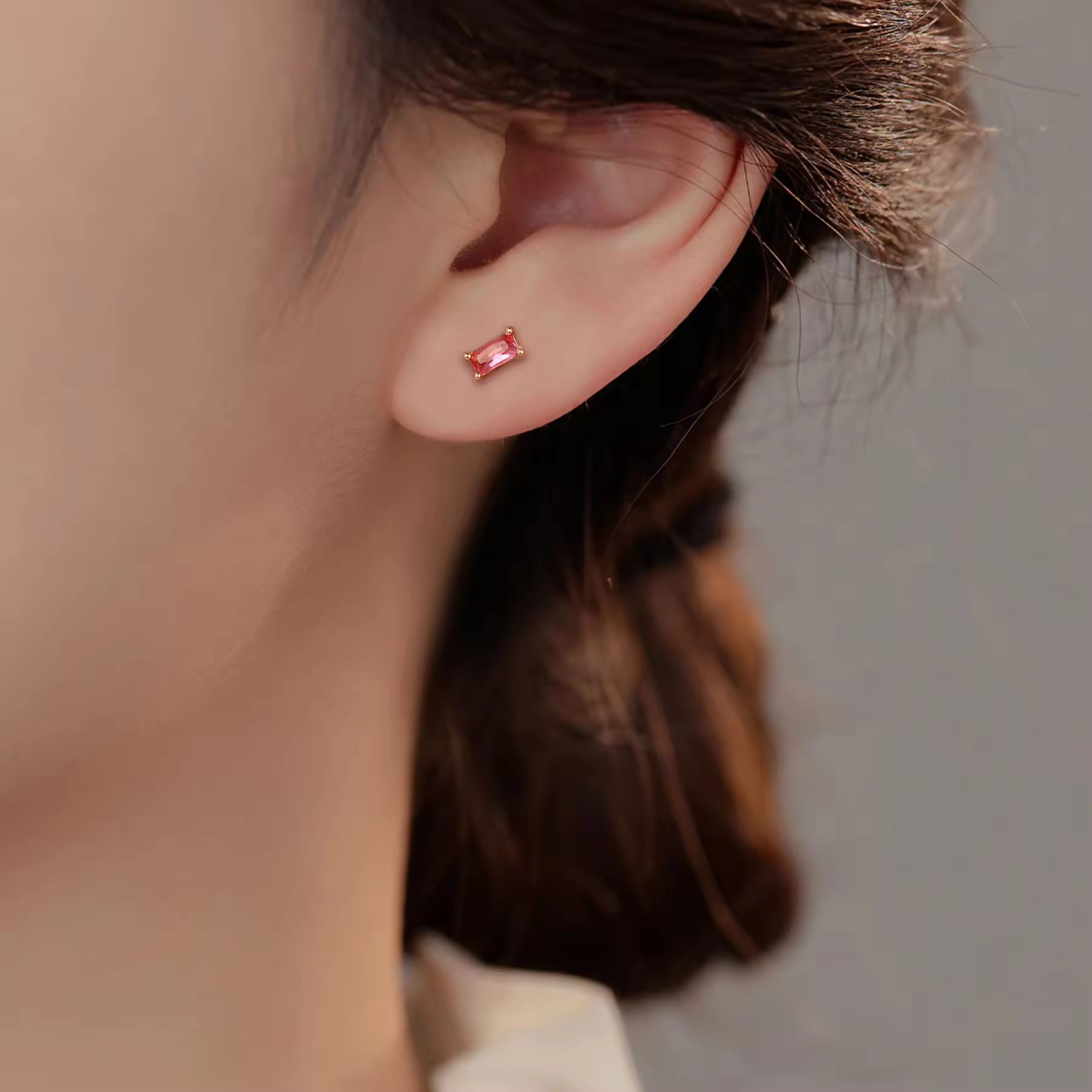 Pia 14k Rose Gold Ruby Earrings