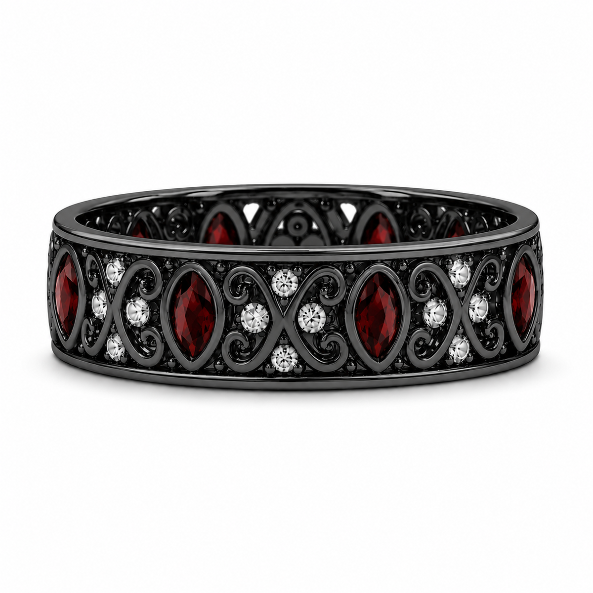 Corgi Garnet Black Gold Ring