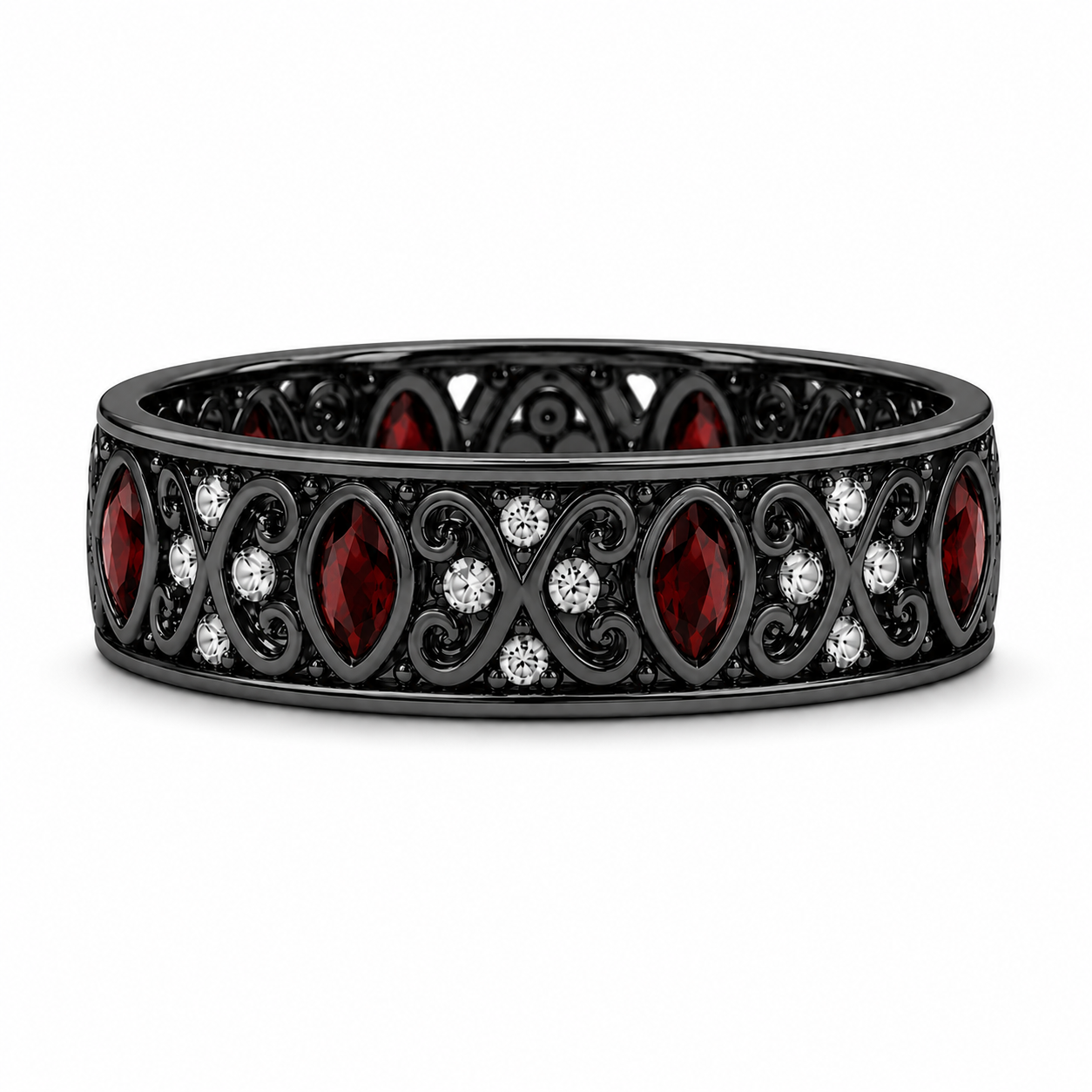 Corgi Garnet Black Gold Ring