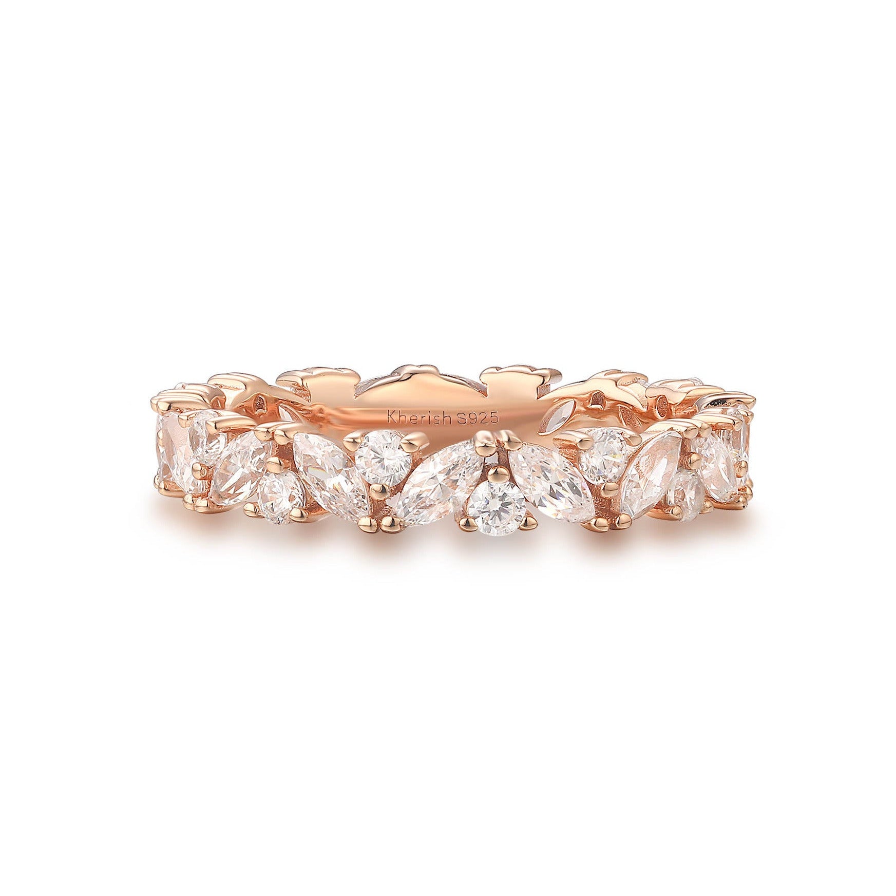 Abi Gemstone Marquise and Round Wedding Band Gold