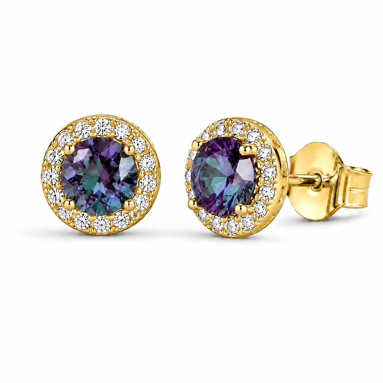 Jia Alexandrite Earrings Gold