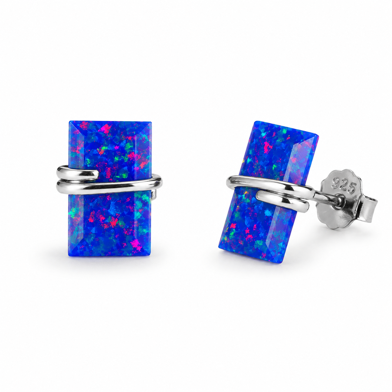 Gabi Royal Blue Fire Opal Earrings