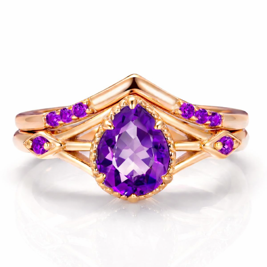 Emily Amethyst Ring Set
