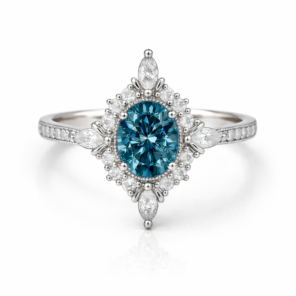 Mia London Blue Topaz Ring Sterling Silver