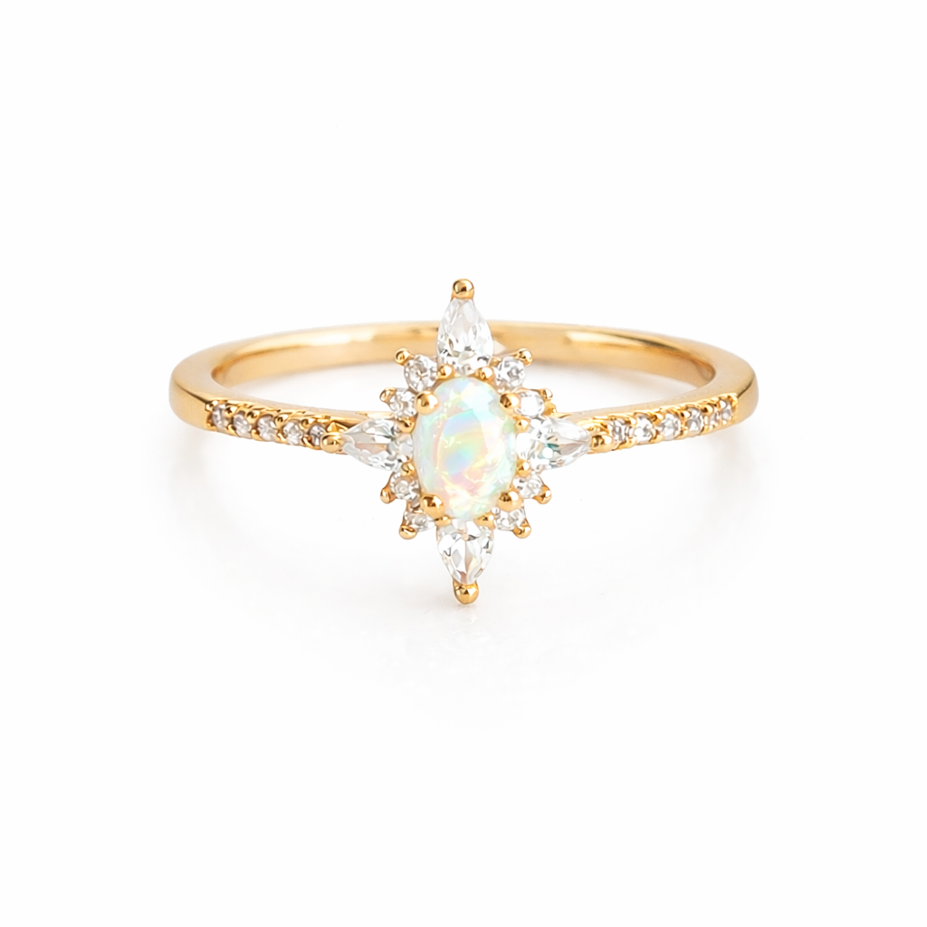 Zoe Opal Ring Gold