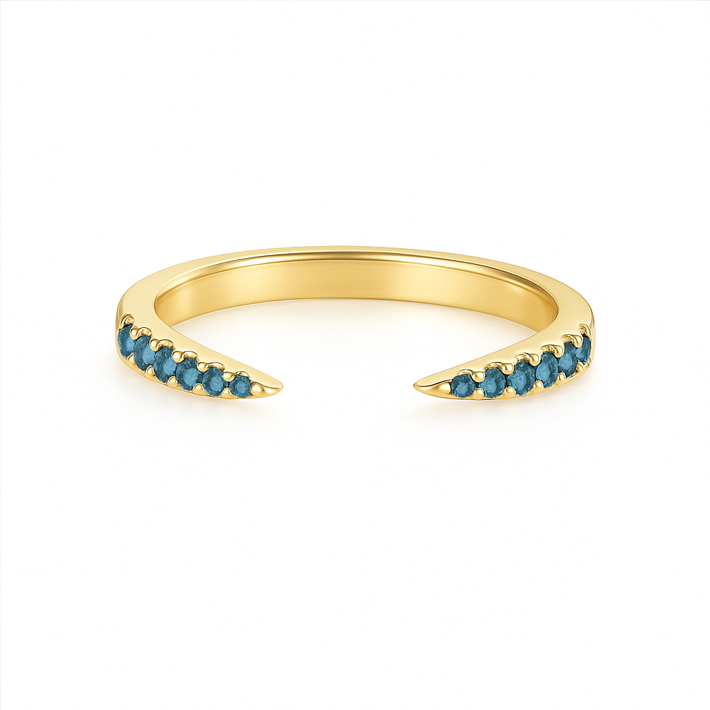 Esi Open London Blue Topaz Stacking Band Gold