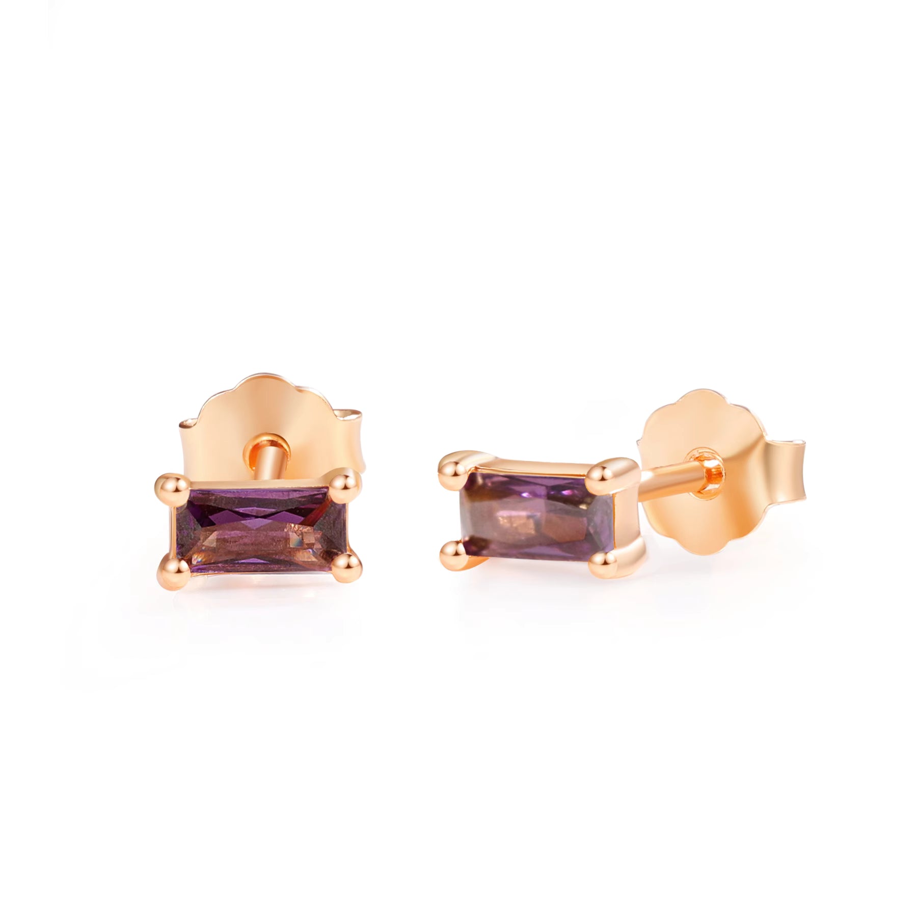 Pia 14k Rose Gold Amethyst Earrings