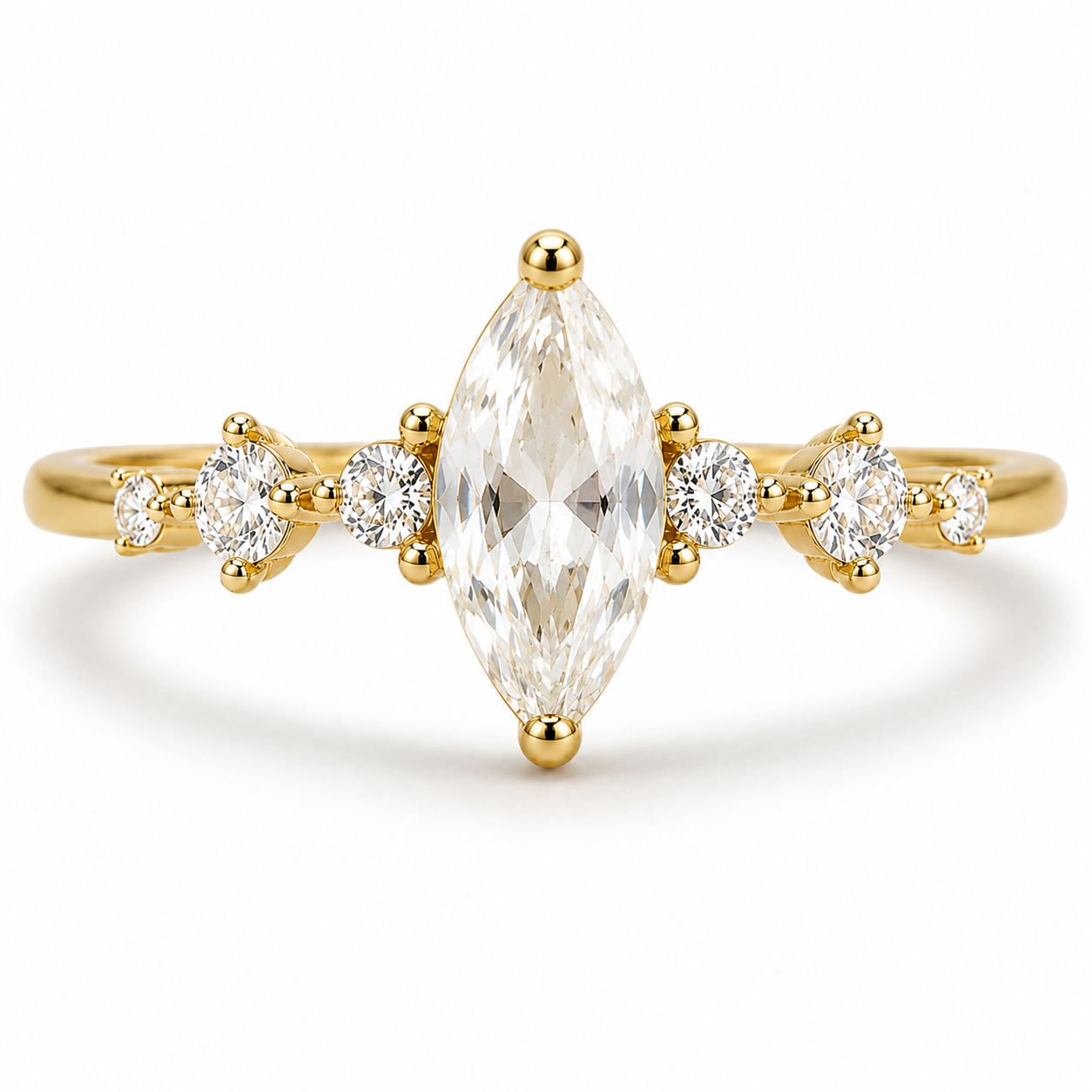Ava Moissanite Ring Gold