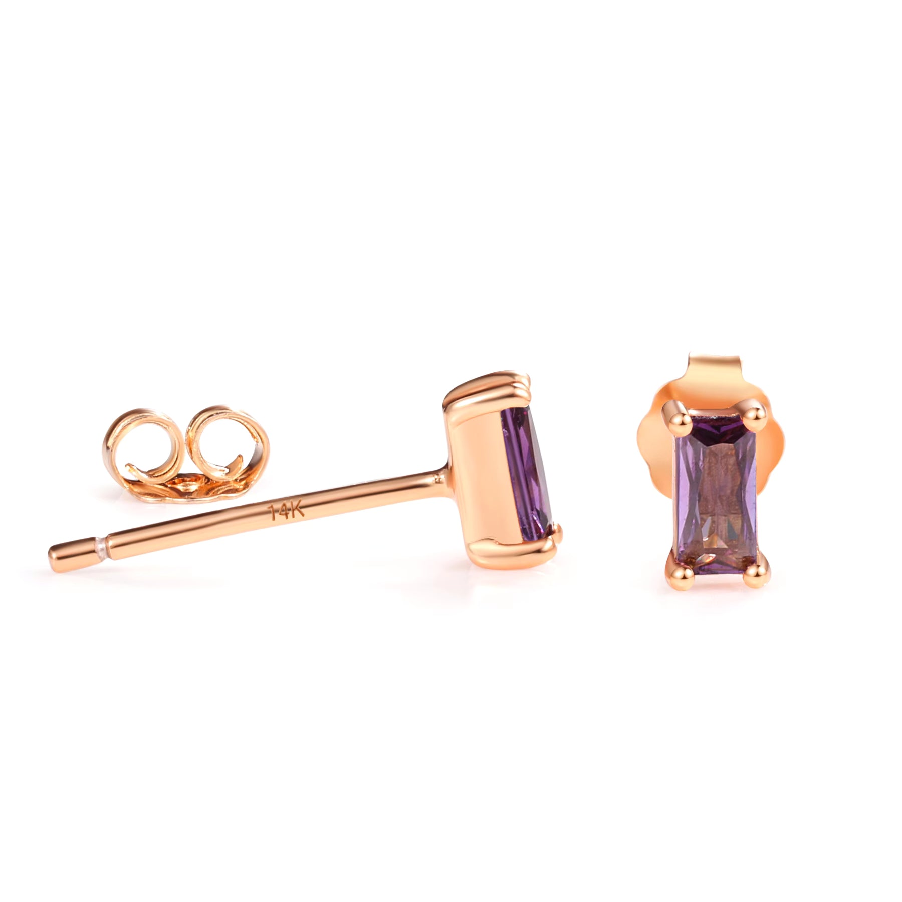 Pia 14k Rose Gold Amethyst Earrings