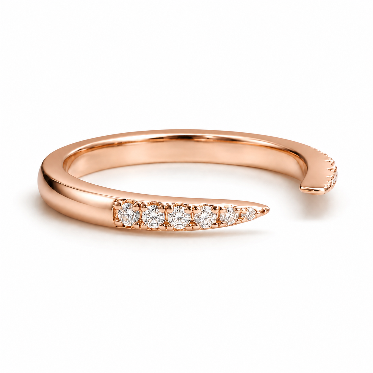 Esi Moissanite Open Band Rose Gold