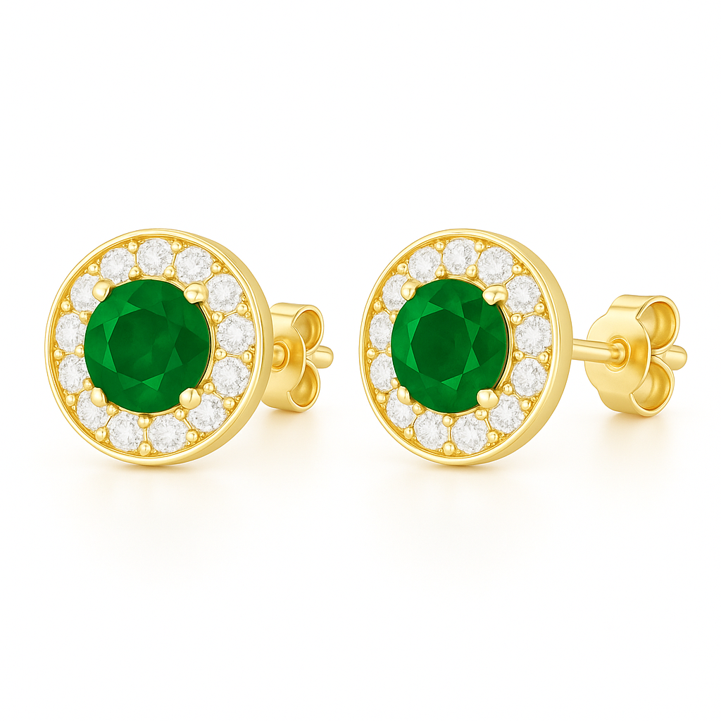 Jia Emerald Earrings Rose Gold