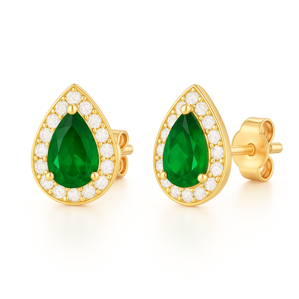 Ina Emerald Earrings Gold
