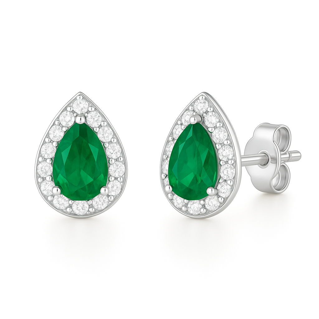Ina Emerald Earrings Sterling Silver