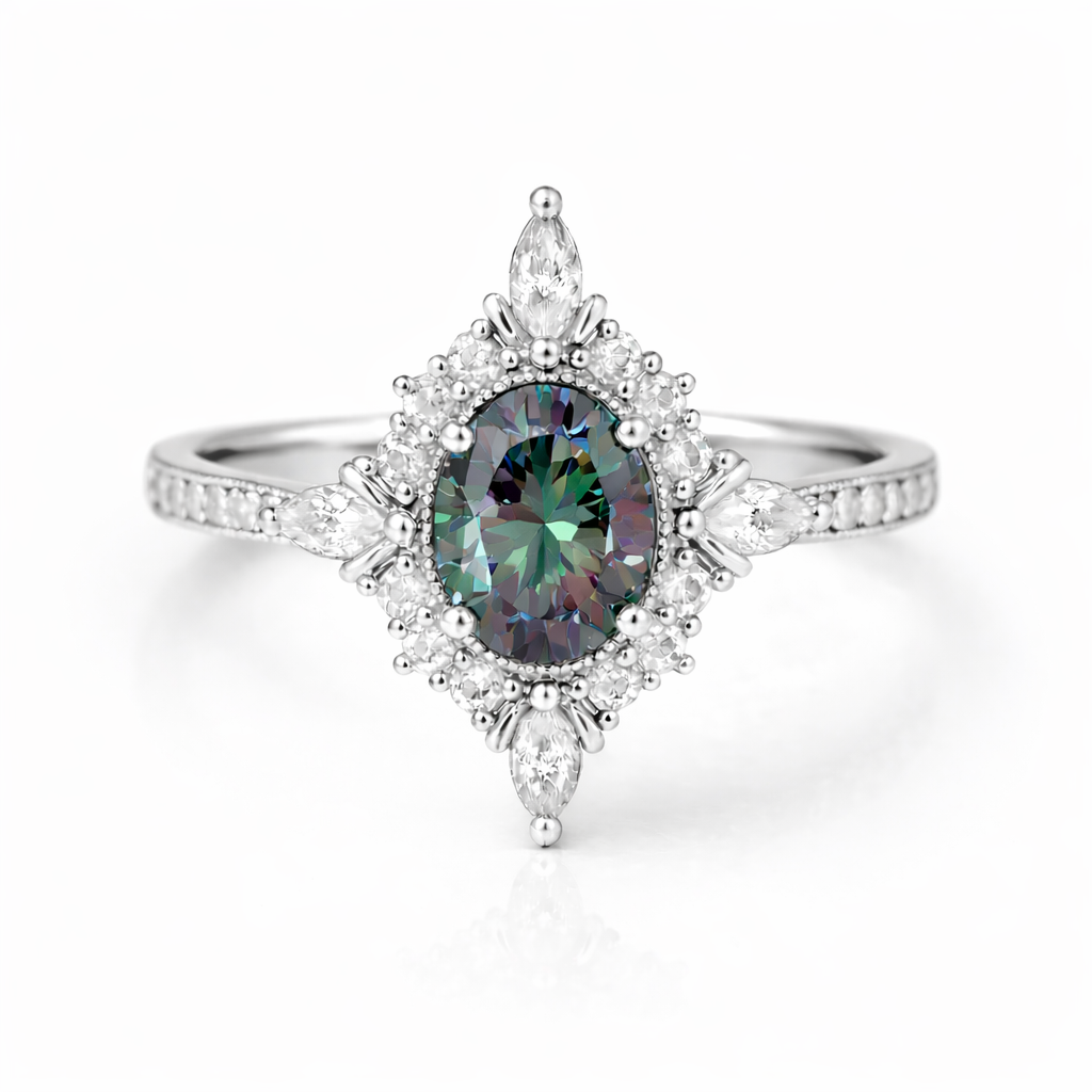 Mia Emerald Ring Sterling Silver