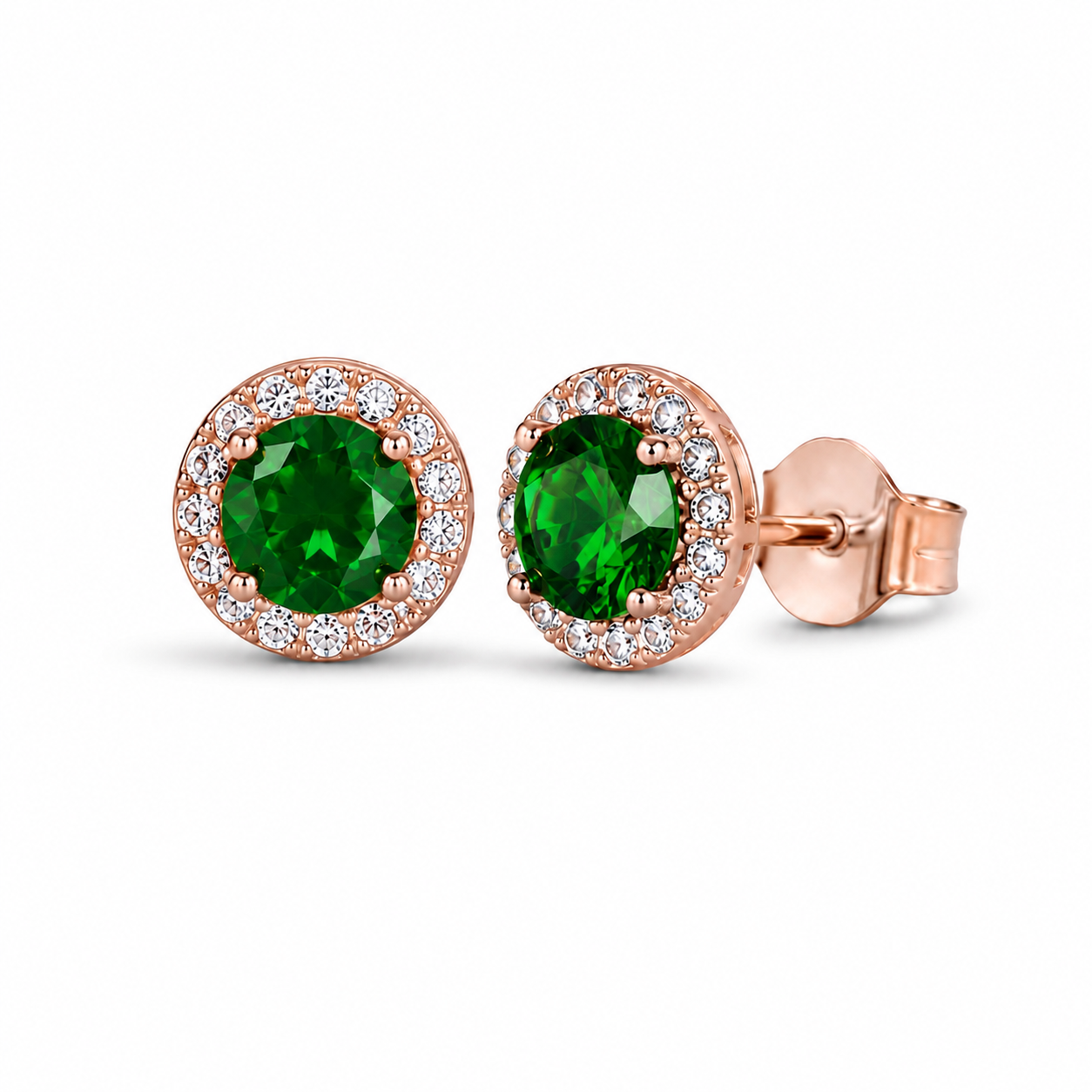 Jia Emerald Earrings Rose Gold