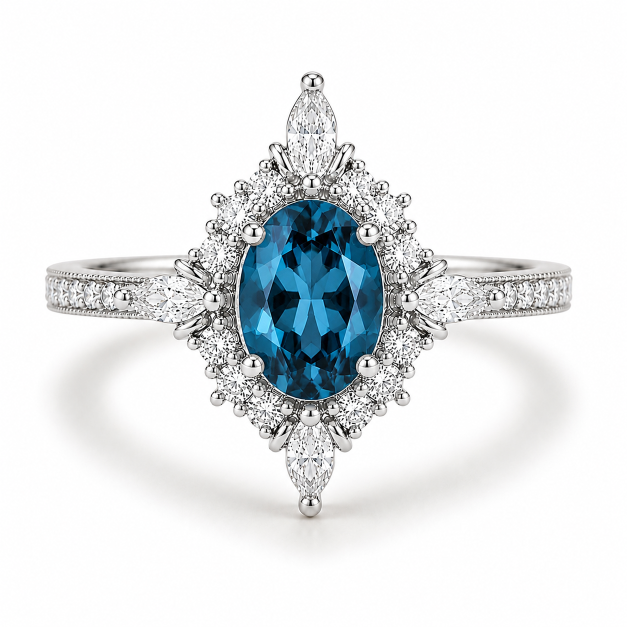 Mia London Blue Topaz Ring Sterling Silver