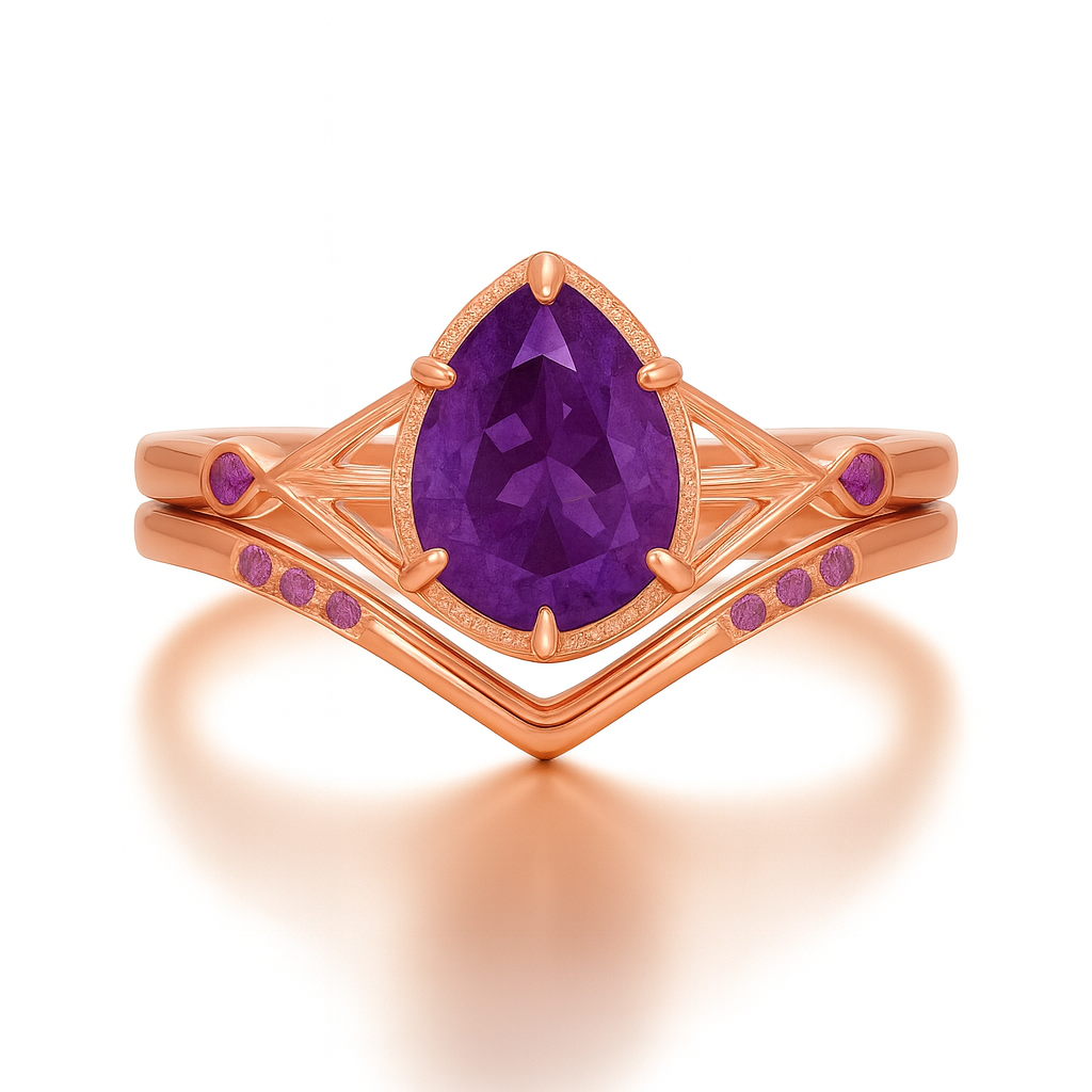 Emily Amethyst Ring Set