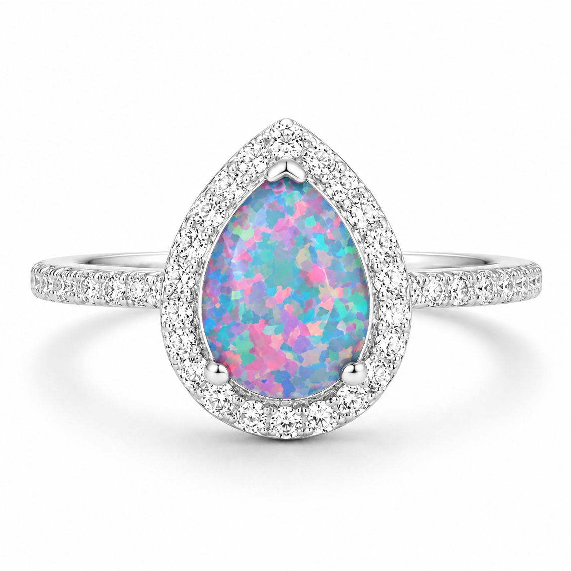 Nia Blue Fire Opal Ring