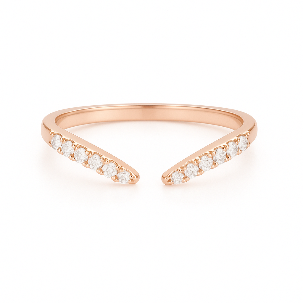 Esi Open Moissanite Band Rose Gold