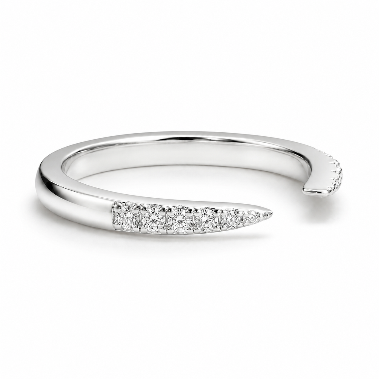 Esi Moissanite Open Band Sterling Silver