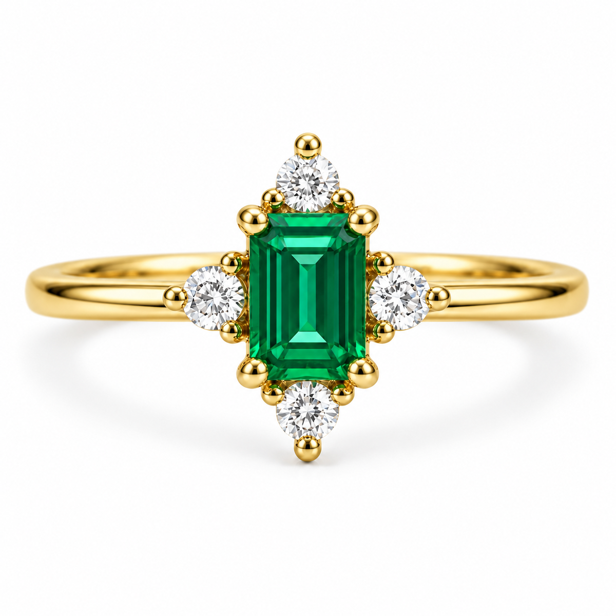 Sia Emerald Ring Rose Gold
