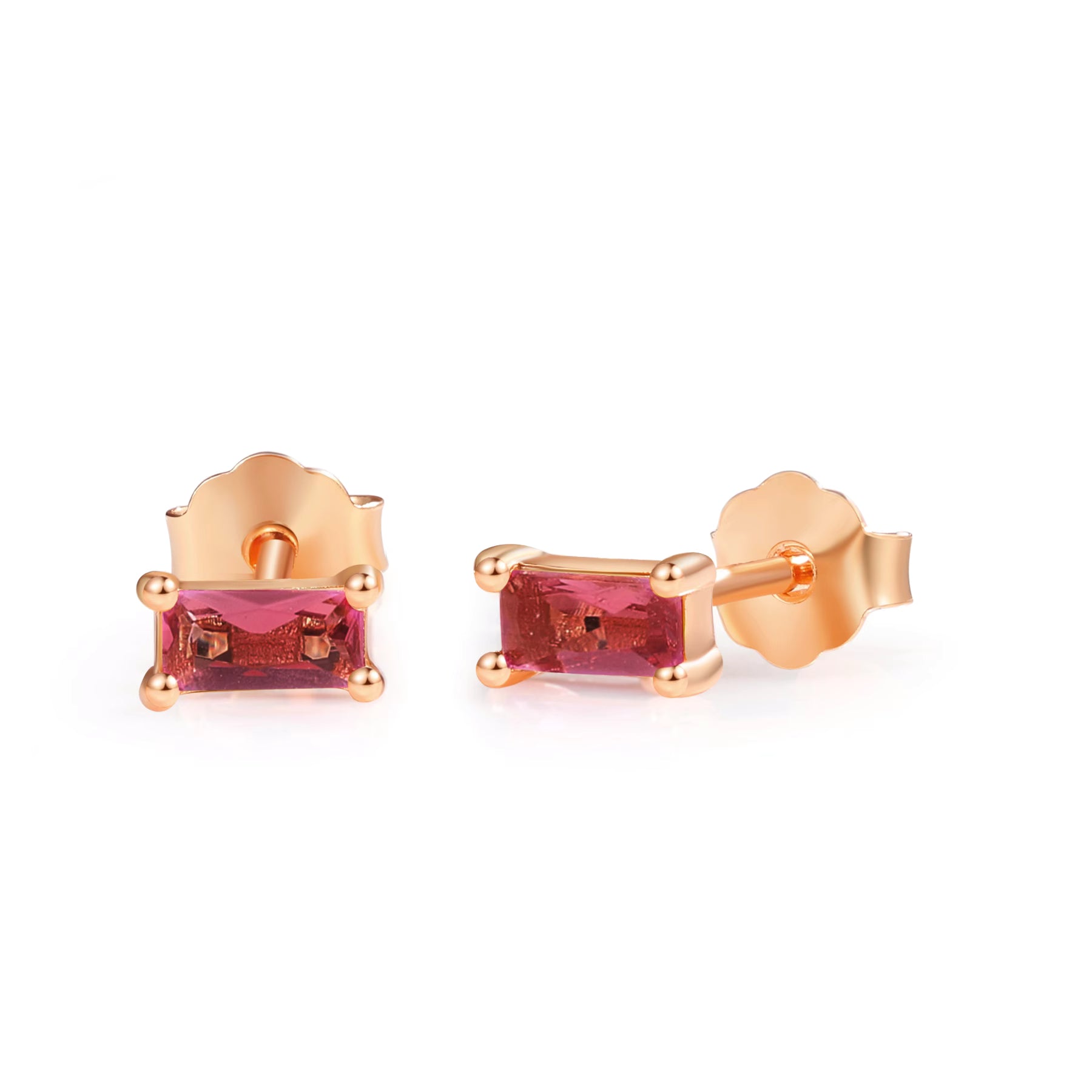 Pia 14k Rose Gold Ruby Earrings