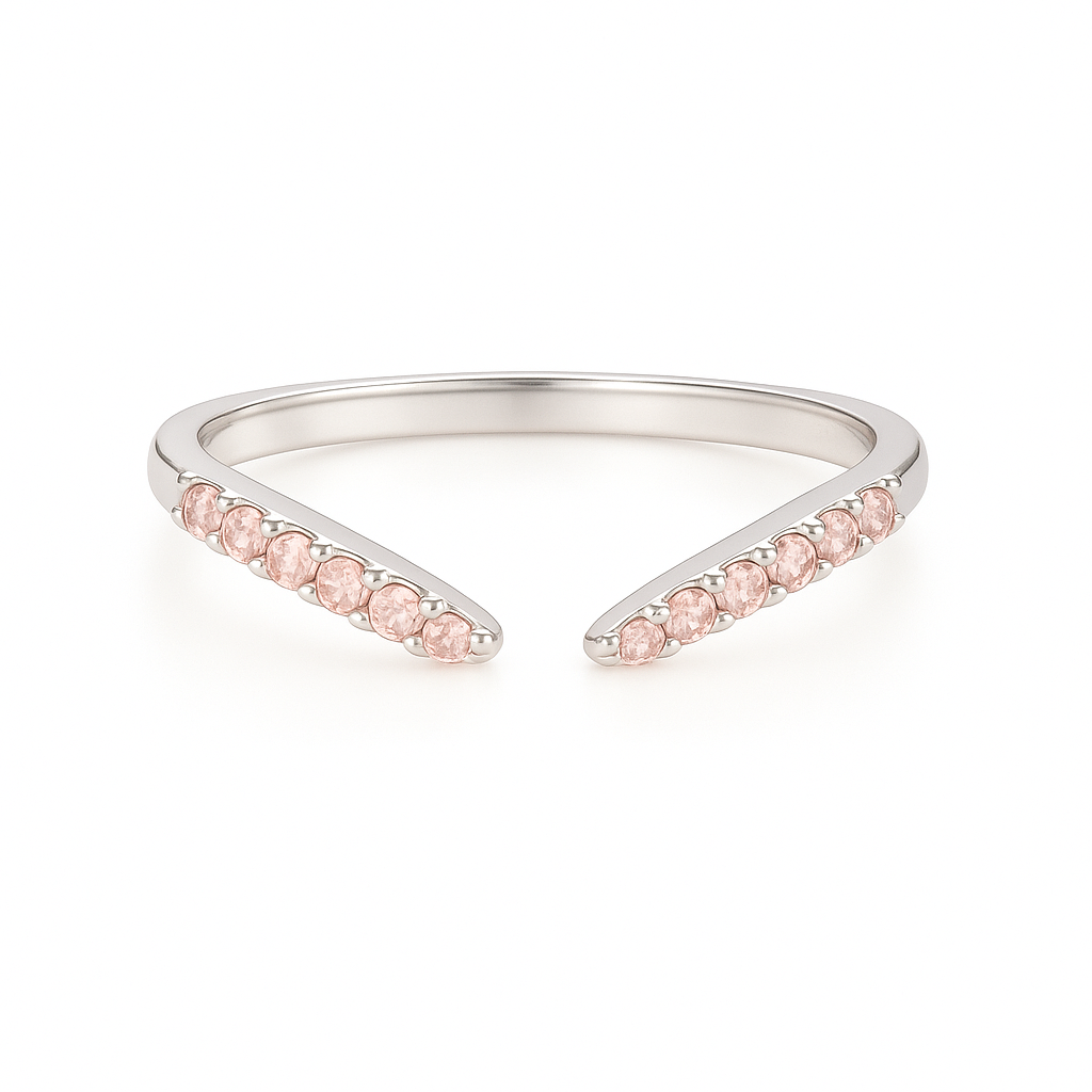 Esi Open Morganite Stacking Band Rose Gold