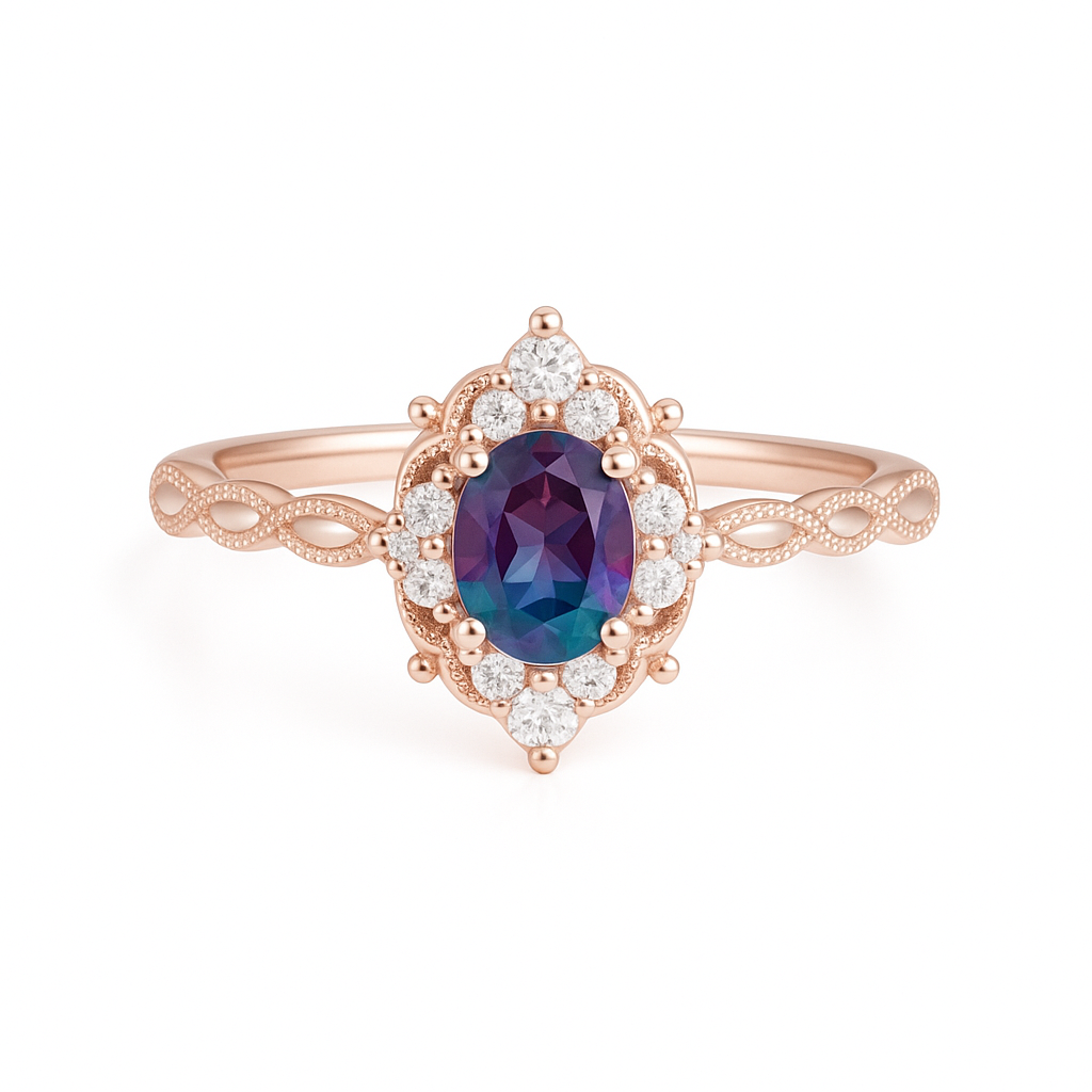 Fia Alexandrite Ring Rose Gold