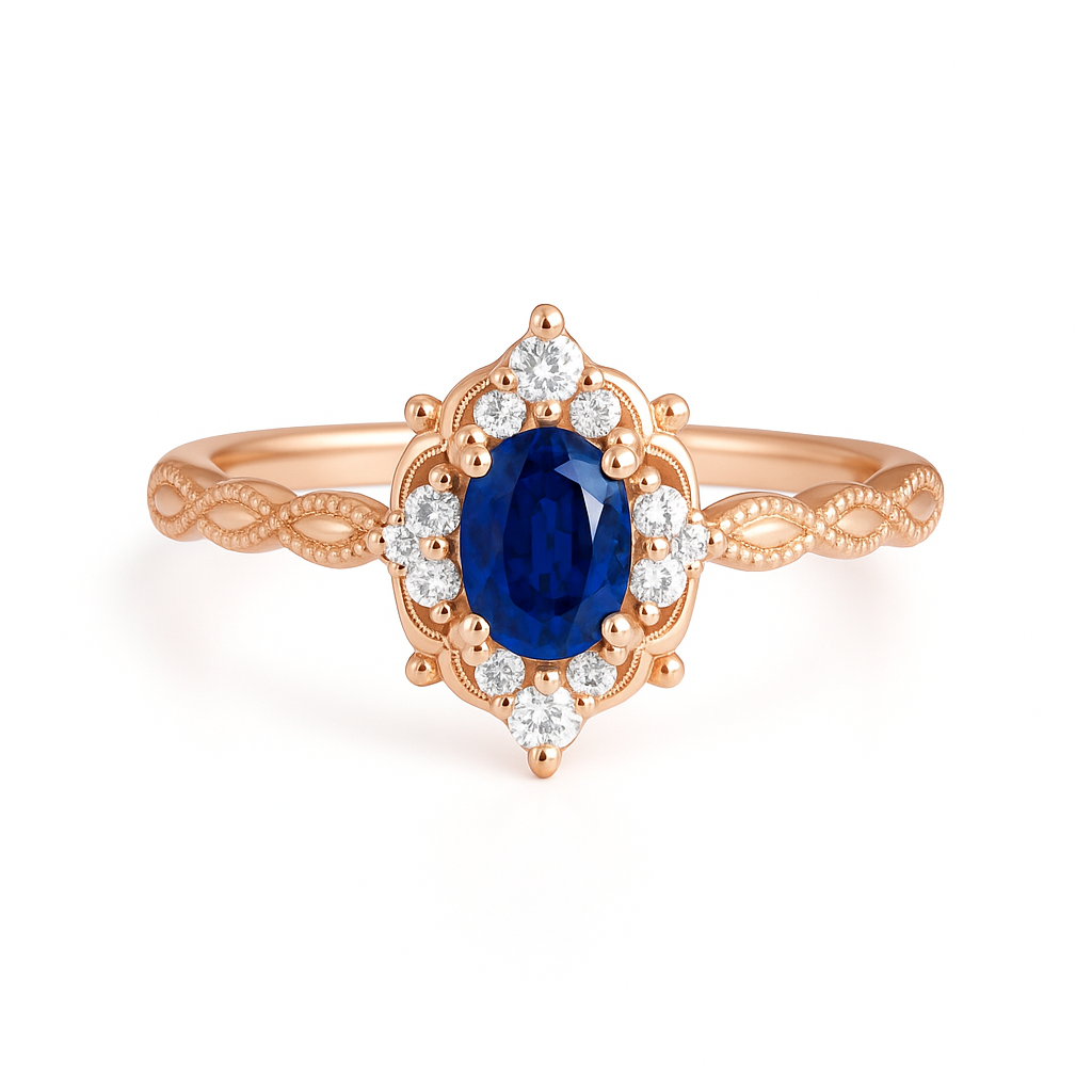 Fia Sapphire Ring Rose Gold