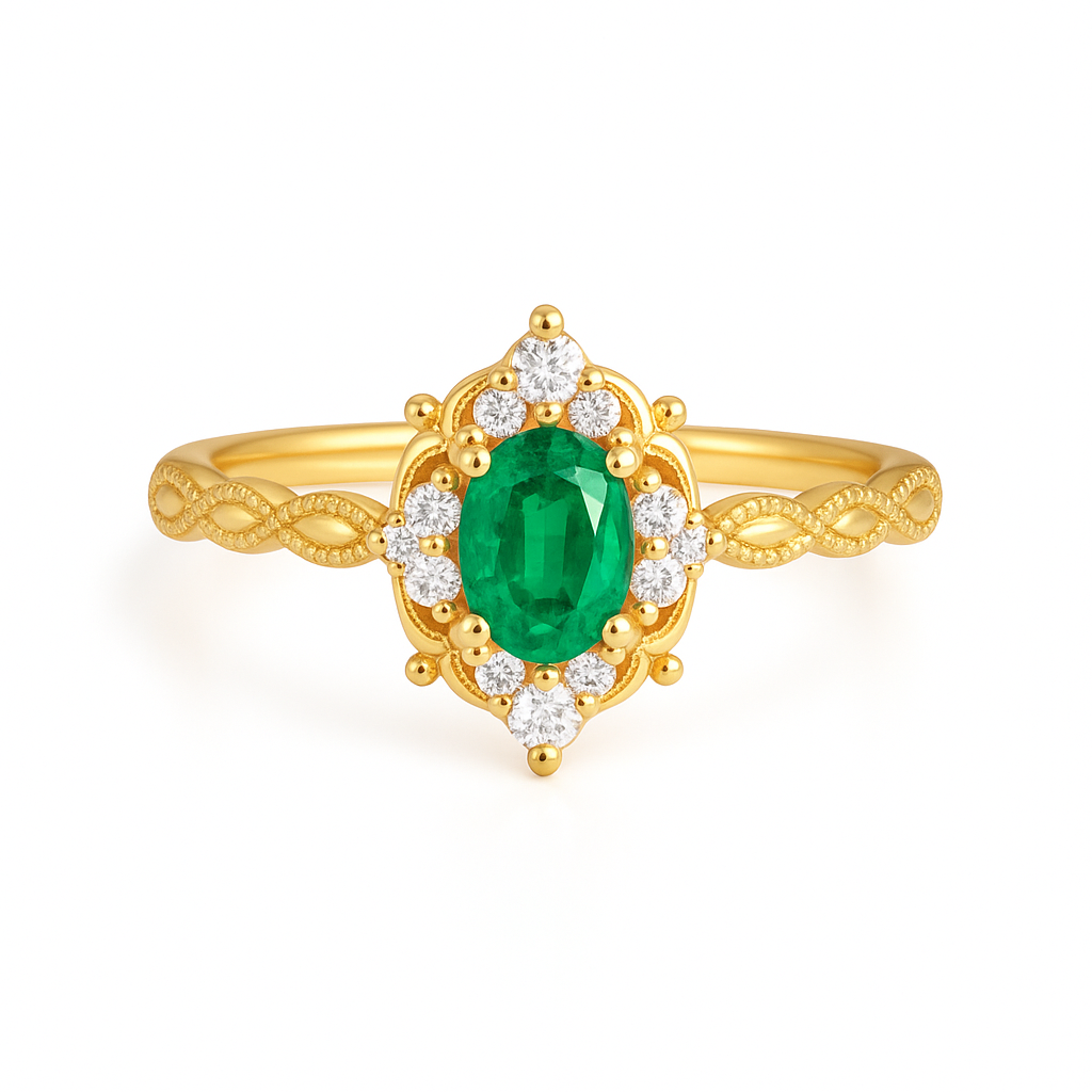 Fia Emerald Ring Rose Gold