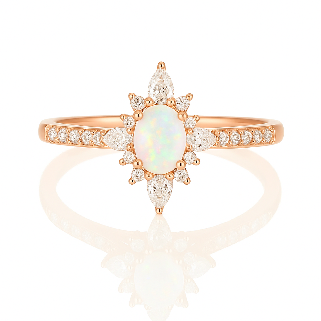 Zoe Opal Ring Rose Gold