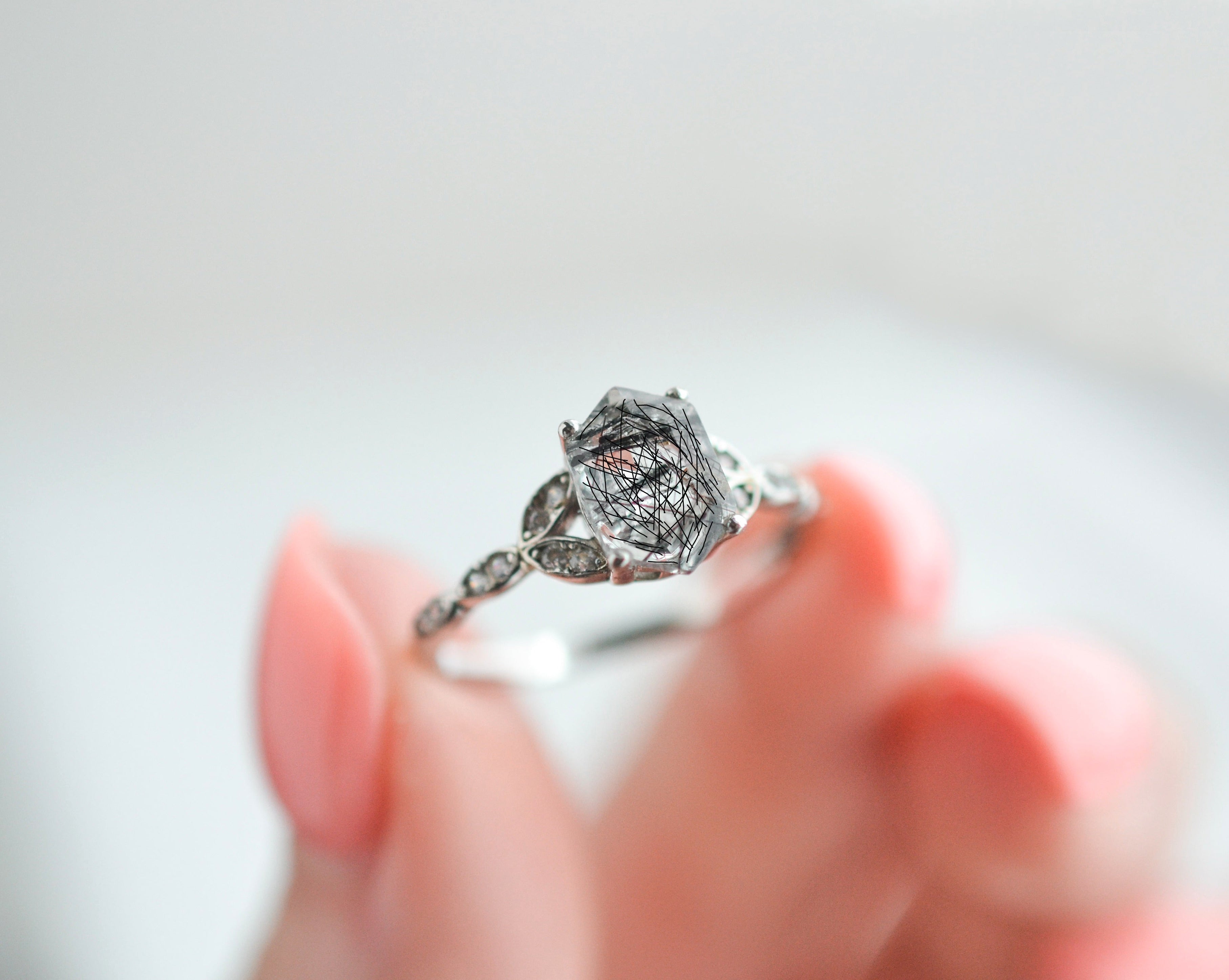 Gin Black Rutilated Quartz Ring