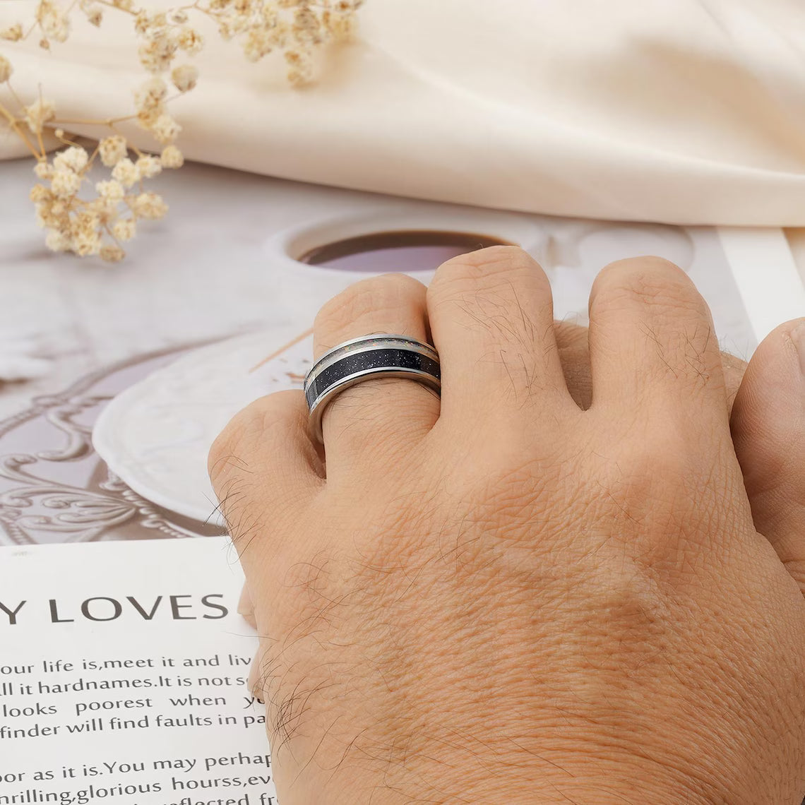 Jorge Starry Night Men's Wedding Band