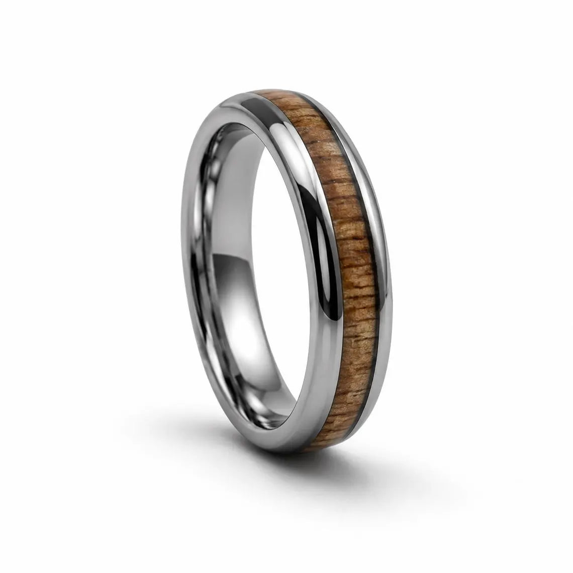 Ted Tungsten Whiskey Barrel Wood Ring 6mm