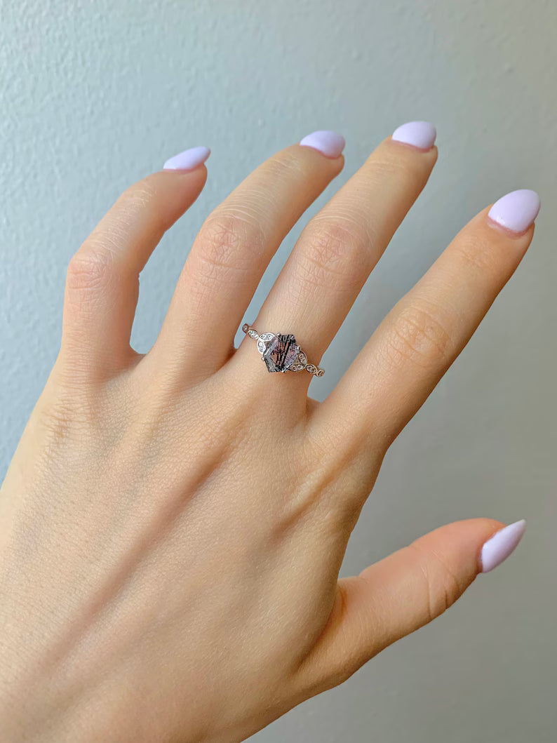Gin Black Rutilated Quartz Ring