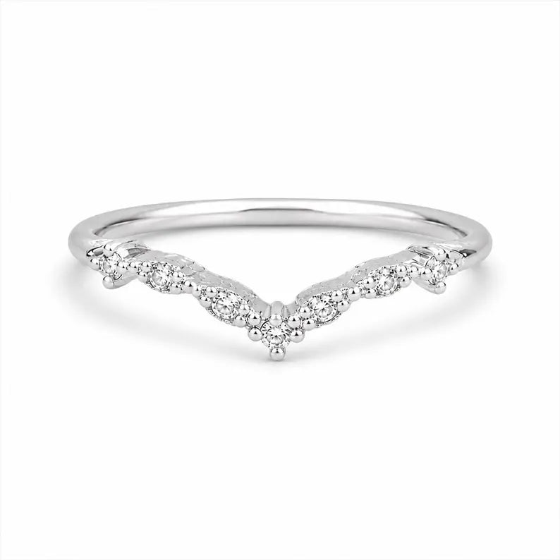Marli Curved Gemstone Stacking Band Sterling Silver