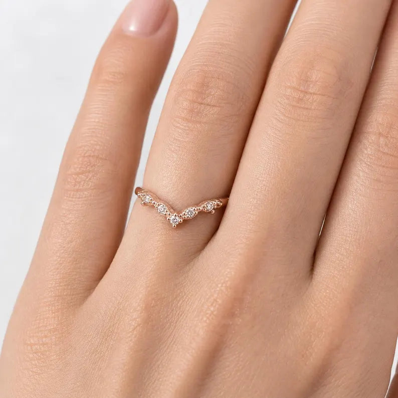 Marli Curved Gemstone Stacking Band Sterling Silver