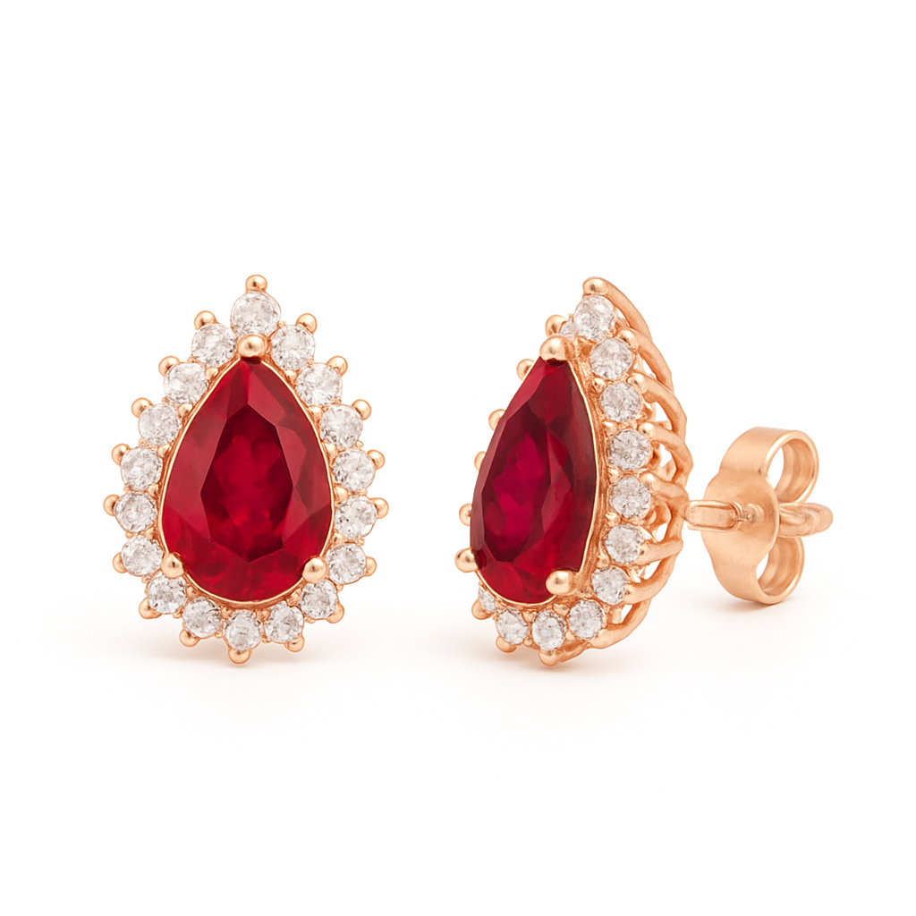 Ina Ruby Earrings Sterling Silver
