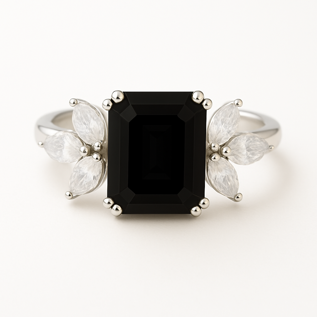 Ivy Black Onyx Ring Sterling Silver