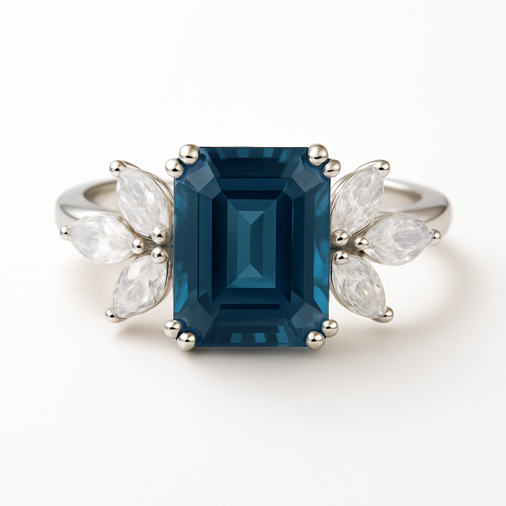 Ivy London Blue Topaz Ring Sterling Silver
