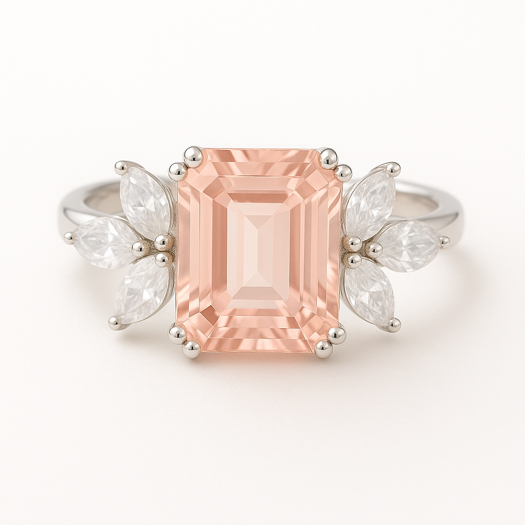 Ivy Morganite Ring Sterling Silver